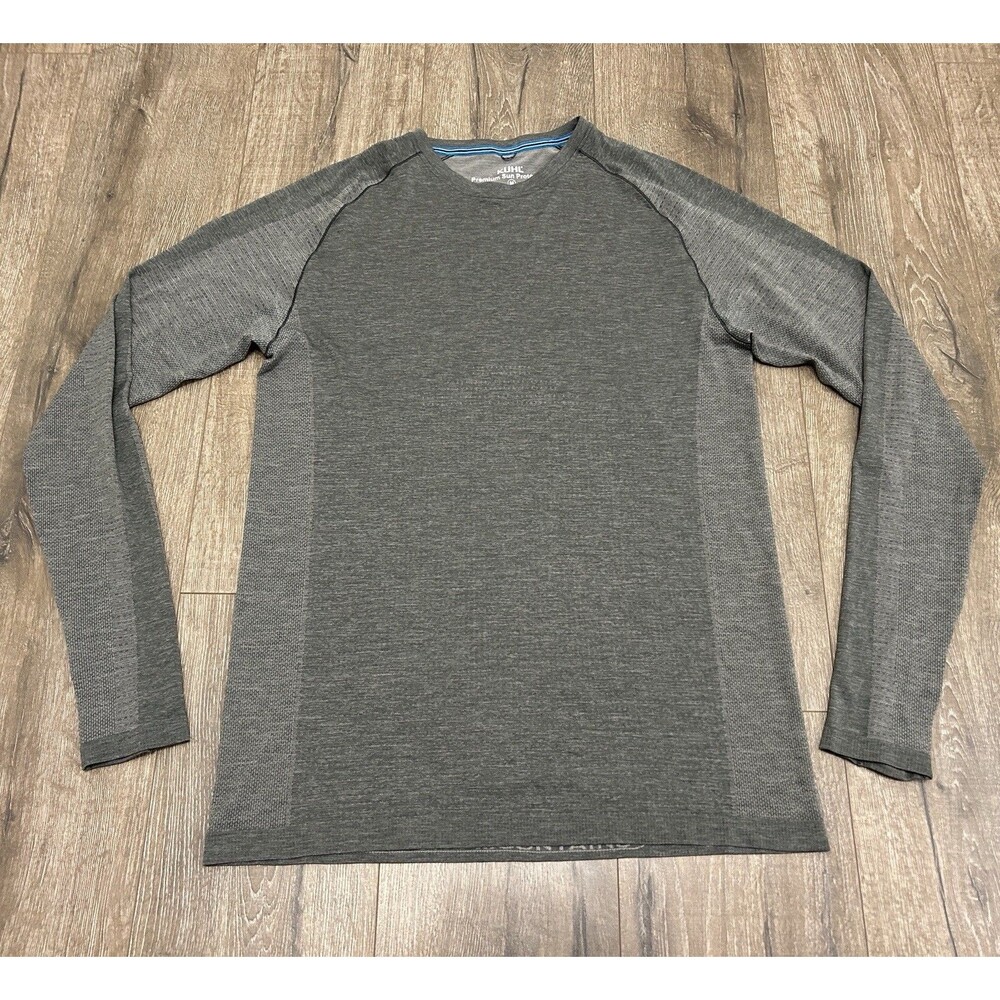 KUHL Eclipser Long Sleeve Shirt Mens Medium Gray UPF Thumbholes 7497